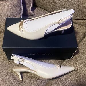 Tommy Hilfiger Elegant White Slingback Heels